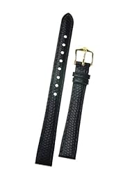 Hirsch Rainbow, Leather Watch Band, M , Black , Buckle, 12mm