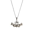 Sterling Silver Claddaugh Necklace with Diamond Accent