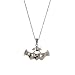 Sterling Silver Claddaugh Necklace with Diamond Accent
