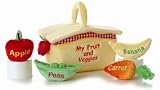 Quality Plush Picnic Basket Play Set with 'noisy' Fruit and veg