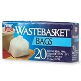 Rite Aid Wastebasket Bags with Ties, 8 Gallon 20 ea