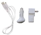 USB Wall/Travel Charger + USB Car Charger + USB Charging Cable for Nintendo NDSi / DSi