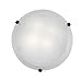 Mona - 12"dia Flush Mount - Rust Finish - White Glass Shade