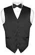 Men's BLACK Dress Vest BOWTie Set for Suit or Tuxedo