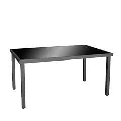 Gartentisch Glastisch Aluminium 150x90cm - Anthr./Schw.