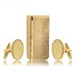 Handsome Cuff Link and Money Clip Set in Fine Yellow Gold