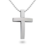 Men's Stainless Steel Polished Cross Necklace - 18 to 30IN