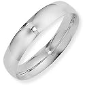 9ct White Gold Court Shape Band Ring Wedding Ring- 5mm