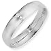 9ct White Gold Court Shape Band Ring Wedding Ring- 5mm