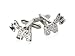 schnauzer26 - Crystal Studded Terrier Schnauzer Dog Cufflinks in Silver