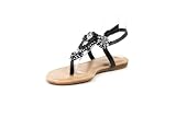 Bamboo Steno-92 Black Rhinestone T-Strap Slingback Sandal