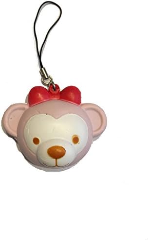 Cute Kawaii Monkey Face Toy Charm Pink/white Squishy