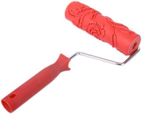 6.85 Inch Wall Decoration Empaistic Flower Pattern Painting Roller with Plastic Handle
