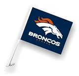 NFL Denver Broncos Car Flag w/Wall Brackett - Set of 2