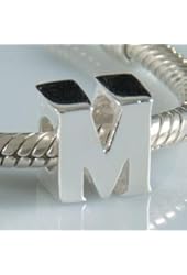 Hoobeads Authentic 925 Sterling Silver Letter Initial A-z Alphabet Beads Fits Pandora Bracelet Charms