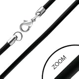 3mm Rubber Chain Necklace with Stainless Steel Lobster Clasp 19 Length