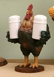 Rooster Kitchen Salt Pepper Shakers with Holder