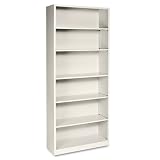 HON S82ABCL 6 Shelf Steel Bookcase, Adjustable, 34-1/2W x 12-1/8D x 81-1/8H, Putty