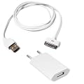 Le chargeur secteur RAPIDE Euro � 2 broches d'Apple pour iPhone 4 est un chargeur d'excellente qualit� livr� avec un c�ble USB 2.0 pour iPad 1, iPad 2, iPhone 3, 3g, 4, 4S ainsi que pour tous les iPod