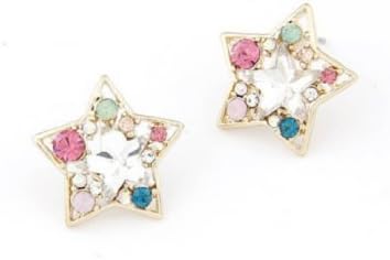 Full Rhinestones Star Stud Earrings Cute Elegant Jewelry for Lady Girl Wear,100498