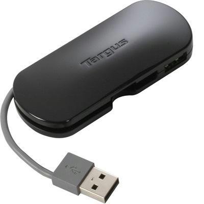 New Targus 4-Port Mobile Type A Female Usb 2.0 Hub External Hot-Swappable Black Rohs Compliance