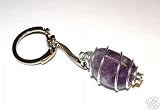 Amethyst Spiral Cage Keyring