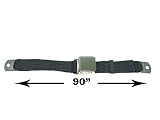 2-Point Lap Seat Belt, Black, 90 Inch Length, with Chrome Lift Latch