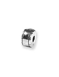 Grooved Hinged Clip Charm in Silver for 3mm Charm Bracelets