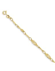 14k Polished Fancy Link Bracelet, Best Quality Free Gift Box Satisfaction Guaranteed