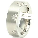 .30ct VVS E-F 14K White Gold Modern High End Mens Diamond Wedding Band