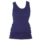 Navy Blue Solid Color Tunic Longer Length Tank shirt tee, 100% Cotton.