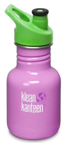 Klean Kanteen 12 oz Stainless Steel Water Bottle (Sports Cap 3.0 in Bright Green) - Cactus Flower