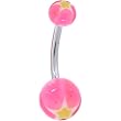 Psychedelich Pink Star Acrylic Belly Button Ring