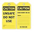 Industrial Grade 2RMV9 Accident Prevention Tag, Caution, Pk 25