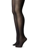 Betsey Johnson Women's Fashion Tights In Chevron Pattern and Solid Black 2-Pack