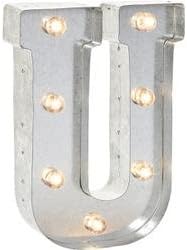 Darice (1-Pack) Silver Metal Marquee Letter 9.875' U 5915-721