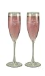 Hortense B. Hewitt Wedding Accessories, Fluted Champagne Toasting Glasses, 25th Anniversary Silver Swirl, Set of 2