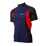 jaggad　COOLMAX　半袖サイクリングジャージ　ネイビー×レッド