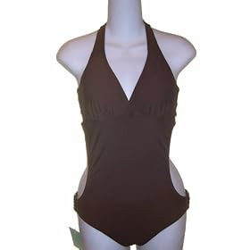 Womens Marina West Brown Monokini One Piece Swimsuit