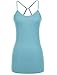 Mb Trend Junior Size Seamless Solid Spaghetti Strap Layering Camisole with Cross Back