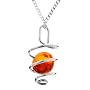 In Collections Damen-Collier Sterling-Silber 925  241A203149L100 mit Bernstein