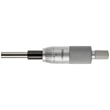 Mitutoyo 150-208 Micrometer Head, Middle Size, 0-1" Range, 0.001" Graduation, +/-0.0001" Accuracy, Ratchet Stop Thimble, Flat Face