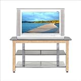 Wood Technology MGV3S/TR3M - MG Silver 3-Shelf TV Stand with Maple Trim Kit