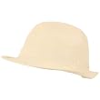 WOVEN LINEN POLY FEDORA TRIBLY GANGTER HAT CREAM BELT DANCE