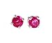 14k White Gold Natural Pink Sapphire Stud Earrings Ct.tw 1.00