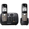 Panasonic KX-TG6582T DECT 6.0 PLUS Link-to-Cell via Bluetooth Cordless Phone with Answering System, Metallic Black, 2 Handsets