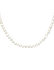 Sterling 20in Silver 6-7mm White Freshwater Cultured Pearl Necklace.
