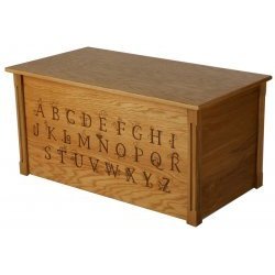 ABC Toy Box - Oak (Oak) (21H x 41W x 21D) by WOOD CREATIONS INC.