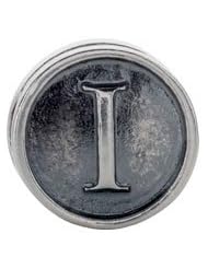 Kera Sterling Silver Alphabet Letter I Bead
