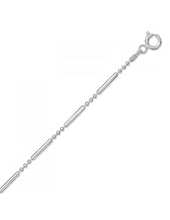 MMA Silver - 16 inch Bead with Bar Necklace